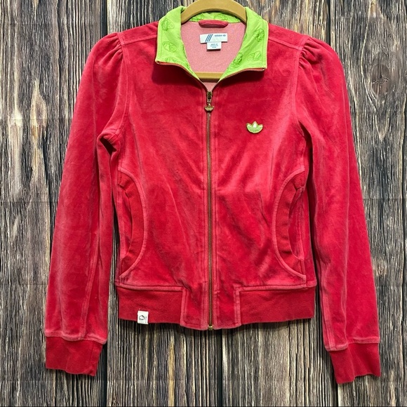 Adidas | pink velour track jacket - Picture 1 of 6